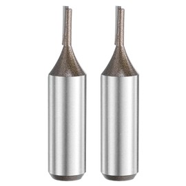HARFINGTON 2pcs Straight Router Bit 1/2 Inch Shank 1/8" Cutting Dia, 2 Flutes 0.51 Inch Cutting Length YG6 Carbide Cutter with PTFE Heat Resistance Coating, Woodworking Grooving Trim Bit