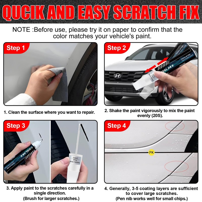 COSLAKE Car Touch Up Paint(Abyss Black/Onyx Black(A2B)) for Hyundai, Car