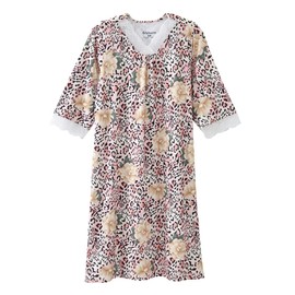 Silverts Hospital Gowns for Women Open Back, Night Gowns for Elderly Women, Adaptive Clothing for Seniors, Hospice Care Supplies, Hospital Robe, Old Lady Dress - Yellow Floral 3XL