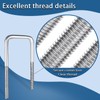 U-Bolts 4 Sets 1.97"(50mm) Inner Width 180mm Length Steel M10
