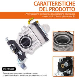 Carburettor for Brush Cutter 52cc 49cc 43cc Includes Complete Accessory Kit Fits a Variety of Lawnmowers, Brushcutters and Chainsaws