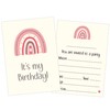 12 x Pink Rainbow Birthday Party Invitations (Invitations Only)