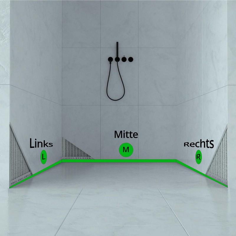 tktrading24 Shower Wall Wedge Profile Gradient Profile Walk-in Shower Brushed