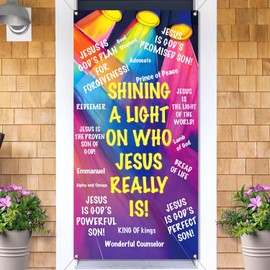 Vohado Glow VBS Door Cover Kids 2026 Summer Bible School Illuminate Light Themed Party Decoration Classroom Front Porch Banner Decor