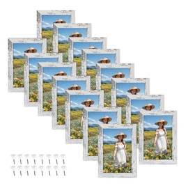 Edenseelake 4x6 Picture Frame Set of 15, Distressed White Farmhouse Wood Photo Frame 4 by 6 for Wall or Tabletop Display