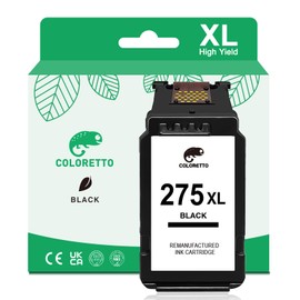 COLORETTO PG-275XL Black Ink Cartridge for Canon Pixma TR4725 Ink TR4720 TR4700 TR4722 TS3720 TS3700 TS3722 TS3522 TS3520 TS3500 Printer Remanufactured High-Yield Canon Ink 275 XL pg275xl 1-Pack