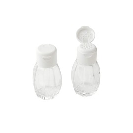 Fackelmann Salz-und Pfefferstreuer, Glas, Deckel Weiß, 8 cm, 40 ml, 2er-Set