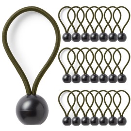 Pluvios - Heavy Duty Bungee Cords with Hooks - 10 Pack – Choice of Sizes - Multi-Purpose Elastic Bungee Straps for Luggage, Roof Racks, Camping - Weatherproof & UV Resistant (4" (10CM) - Green)