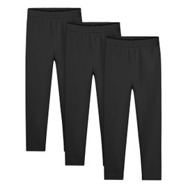 Resinta Toddler and Baby Girls Leggings Pants Full Length Cotton Basic Leggings Multipack Stretchy Soft Tights Pants Black,Black,Black
