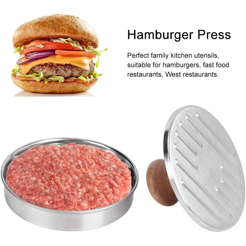Fdit - Juego de 2 moldes antiadherentes para hamburguesas de