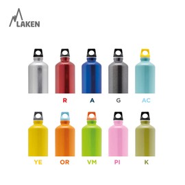 Laken Futura Aluminium Drinking Bottle Narrow Opening Screw Lid with Loop 1.5 L, 100% Recycled Aluminium, Silver