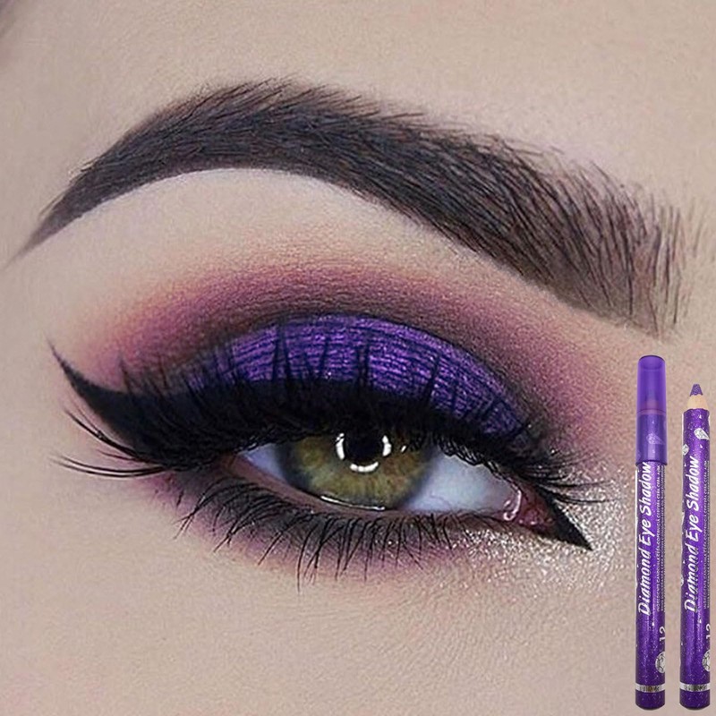 Purple Glitter Eyeshadow Stick, Pearl Cream Eye Shadow Pen Deep