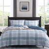 MaiRêve Plaid Full Comforter Sets, Light Blue Grid Farmhouse Bedding