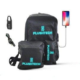 PLUSHTECH Speed of Learning, USB Luminous School Bag w/Charging Port iOS + Android, Sling Bag & Pencil Case, Waterproof, Anti-theft Lock, Lightweight Laptop Backpack for Kids + Teens, Black
