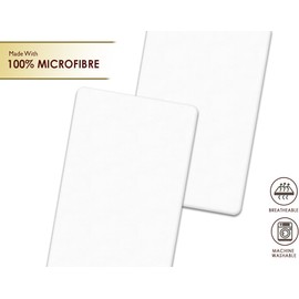 2 x Next to Me Compatible Crib Fitted Sheets (85 x 51 cm) | Ultra Soft Brushed Microfibre Oeko-tex Standard100 Sheets | Comfy & Breathable Sheets For Girl & Boy (White, 85 x 51 cm)