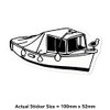 Small 100mm 'Covered Boat' Clear Static Window Cling Sticker/Decal (Black)