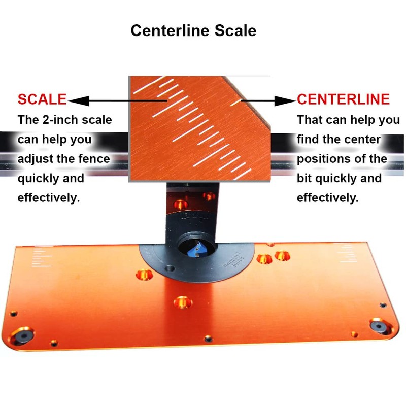 O'SKOOL Precision Aluminum Router Table Insert Plate, Router Templates With