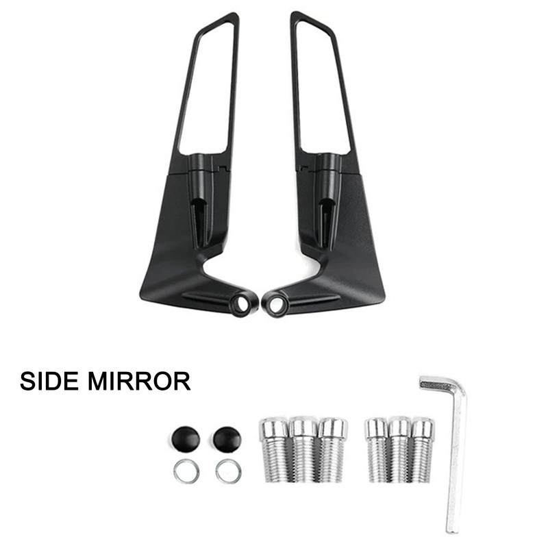 Motorcycle Rear View Mirrors Set 360° Adjustable Rotating Stealth Wind