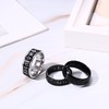 Flongo Set of 3 Rune Rings Fidget Ring 8 mm