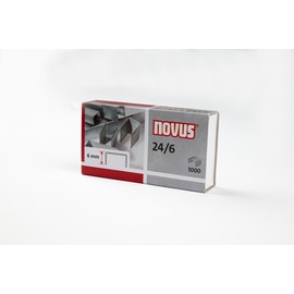 Novus Novus Standardheftklammer 24/6, verzinkt, 1000 Stück pro Packung (9x1000), 6mm, für Papierstapel bis 25 Blatt