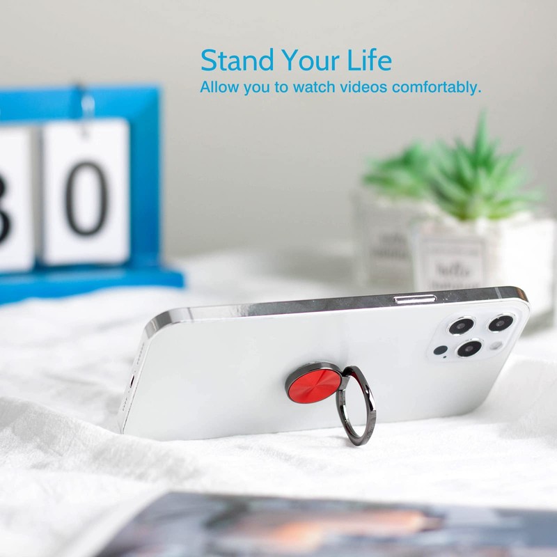 [2 Pack] Rounded CD Texture Cell Phone Ring Holder Stand,