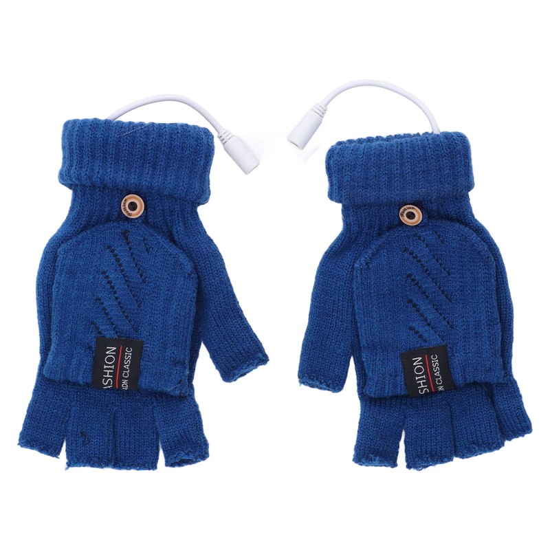 1 Pair USB Heated Gloves Electric Heating Thermal Knitting Gloves