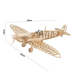 3D Wooden Puzzles DIY Spitfire Fighter Model Aircraft 1:25, Laser Cut Balsa Wood Model Airplane Kits to Build for Adults, Wooden Models Airplane Jigsaw Puzzles for Home Decoration Birthday Gift
