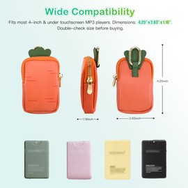 YAJOJO Leather Hand Sanitizer Case For Noshinku 0.67FL. OZ., Portable Mini Zippered Pouch fit for Travel, Cute Fashion Accessory with Snap Hook, Orange Carrot(Bag Only)