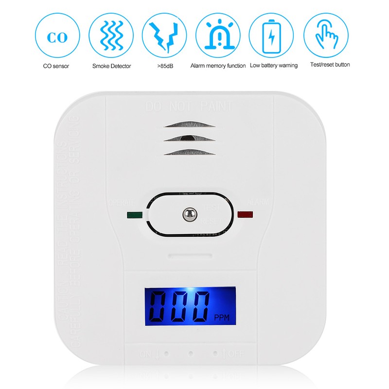 3-in-1 CO Smoke High Temperature Detector Wireless Composite Independent Alarm