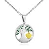 PHOCKSIN Tree of Life Pendant Necklace Green CZ Gold Plated