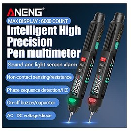 Ticfox A3008 6000 Counting Intelligent Digital True RMS Pen Multimeter with Phase Sequence Detection