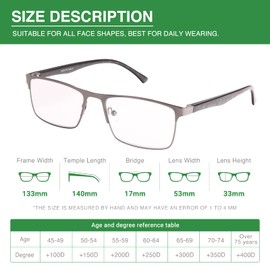 EYESPEX 4 Pack Reading Glasses for Men,Blue Light Blocking Computer Glasses,Full Frame Readers Anti UV/Eye Strain/Glare（2.25）