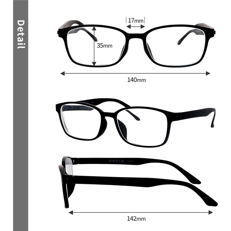 [藤田光学] お風呂 メガネ サウナ 度なし ブラック くもり止め レンズ 耐熱フレーム EYE
