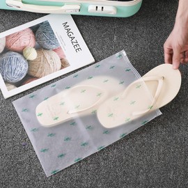 Boxonly Clear Plastic Ziplock Garment Bags - Self-Sealing Storage Bags for Clothing, Gifts, Shipping, PEVA Material, Cactus Print, 20 Silk (No Vent Holes), 16" x 20" / 40 x 50 cm, Pack of 50