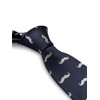 Frederick Thomas navy tie with moustache design movember