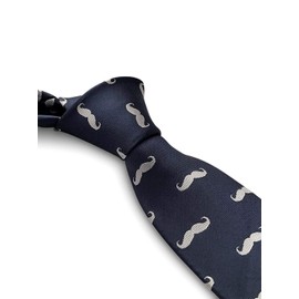 Frederick Thomas navy tie with moustache design movember