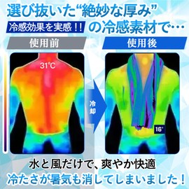 Cooling Towel Set of 2, Cooling Cool Towel, Cool Touch Sensation, Heat Prevention Goods, Heatstroke Prevention Goods, Sunburn Protection, UV Protection | Farming, Climbing, Exercise, Club Activities