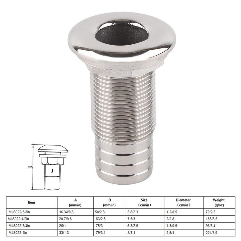 Outdoor Stainless Steel Water Outlet Port Boat Body Bottom Yacht