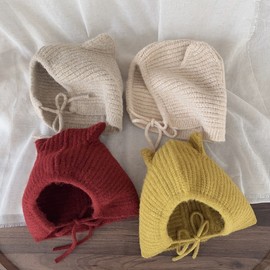 Kids' Knit Balaclava Windproof Thermal Ear Protection Hat lf2293 Free Size/48-53cm Yellow 3ea