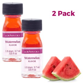 LorAnn Oils LorAnn Oils Super Strength Flavoring - Used For Candy Making, Flavoring, Baking, Hard Candy, & Flavor Oils - Bold, Natural Flavors 4X Stronger Than Extracts - Watermelon, Pack of 2, 0.125 fl oz