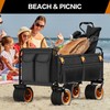 Highpro Heavy-Duty Folding Beach Cart with Extra Large 150L Capacity,