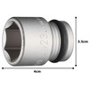 TONE HP4NV-23 Impact Socket 0.5 inch (12.7 mm) (1/2 mm),