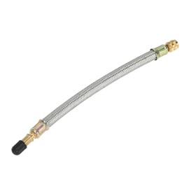 A ABSOPRO Tire Valve Stem Air Inflation Adaptor Durable 200mm Long Tire Valve Extension Pure Copper Stainless Steel Silver Tone
