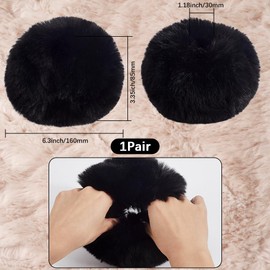 CABODYALS Black Fur Cuff Wrist Faux Cuffs Women Short Winter Arm Warmers Plush Fuzzy Cuffs Oversleeves Arm Leg Warmer Gloves Wristband Sleeves for Women Bracelet Party Costumes Gifts Supply