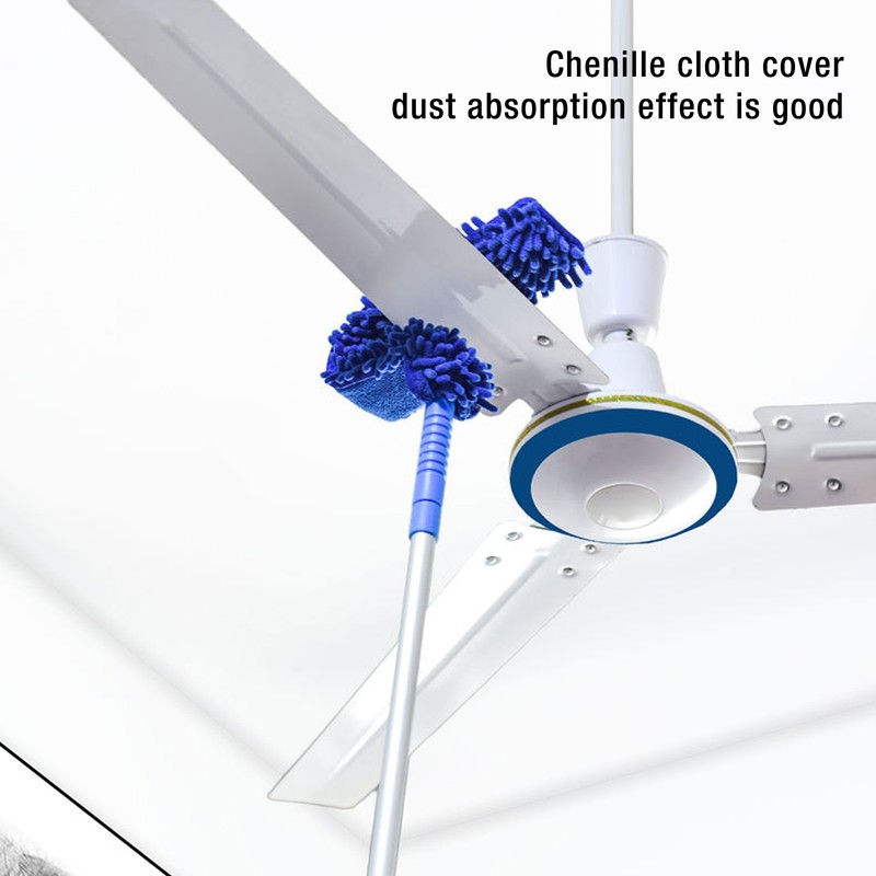 Ceiling Fan Duster Reusable Blade Cleaner Chenille Microfiber Head Cleaning