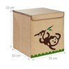 Relaxdays Storage Box Monkey Design Fabric Box for Children Foldable