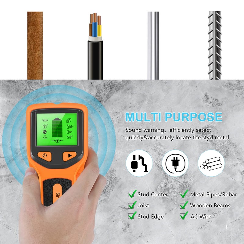 Stud Finder Wall Scanner - 5 in 1 Electronic Stud