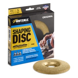 Kutzall Original Shaping Disc - Fine, 4-1⁄2" (114.3mm) Diameter X 7⁄8" (22.2mm) Bore - Coping Woodworking Angle Grinder Attachment for DeWalt, Bosch. Abrasive Tungsten Carbide, SD412O230