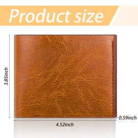 Sotiff 12 Pcs Leather Wallets Bulk for Men PU Trifold Blanks Wallet in Bulk for Laser Engraving Christmas Father Gift(Khaki)