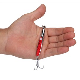 Tbest Metal Fishing Lures Bait Fishing Spoons Sinking Metal Spoons Sequins Bait Metal Bass Hard Spoon Bait Jig Lure Artificial Hook Lures Tackle(84g-Silver)